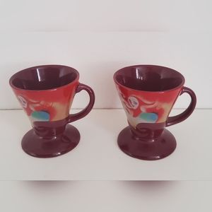 Vintage Espresso Coffee Cups 1999 Frangelico Mugs by Linda Fricht